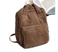 Cord-Rucksack - stilvolle Laptop-Büchertasche mit Tragegriff oben, leichte Schultertasche, trendige, lässige Tasche für Studenten, Damen, Herren, Teenager, Mädchen, kompakte Schule, Reisen