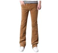 Cord Schlaghose Herren Cordhose Weite Bein Hose Elastisch Taille Sweathose mit Taschen Einfarbig Lang Freizeithose Bequeme Arbeitshosen Winter Warme Hosen Jogginghose Winterhose (Khaki, 30)