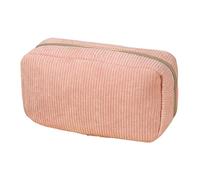 Cord Spring Pencil Case Beige Niedrig mit großem Fassungsvermögen für Schüler | Einfarbige Reißverschlusstasche für Schule | Einfacher ästhetischer Organizer für Schule, Univers, Pink, siehe die