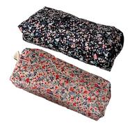 Cord-Tasche - 2 Stück Federmäppchen | Schreibwarentasche | Baumwollstoff Stifttasche | 3D-Blumenstickerei Halter Organizer | Box Geldbörse für Schule, Teenager, Kinder, College, Make-up, Teenager