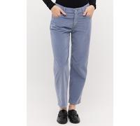 Cordhose ANGELS "EVY", Damen, Gr. 42, Länge 28, blau (chalk blau), Cord, Obermaterial: 75% Baumwolle, 23% Polyester, 2% Elasthan, unifarben, relaxed fit 7/8-Länge, Hosen Cordhose, Relaxed Fit, moderne