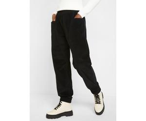 Cordhose BONPRIX, Damen, Gr. 46, N-Gr, schwarz, Obermaterial: 98% Baumwolle, 2% Elasthan, loose fit, Hosen Cordhose, aus Baumwoll-Mix, mit großen Eingrifftaschen, lockere Passform (49145368-46) schwar