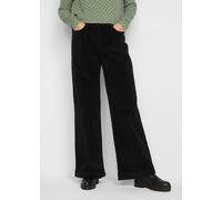 Cordhose BONPRIX, Damen, Gr. 56, N-Gr, schwarz, Obermaterial: 98% Baumwolle, 2% Elasthan, loose fit, Hosen Cordhose, Weite Stretch-Cordhose, High-Waist (96561810-56) schwarz