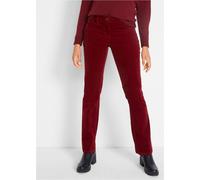 Cordhose BONPRIX "Stretch-Cordhose, Bootcut", Damen, Gr. 46, N-Gr, rot (kastanienrot), Cord, Obermaterial: 98% Baumwolle, 2% Elasthan, unifarben, regular fit lang, Hosen Cordhose, aus Baumwolle mit El