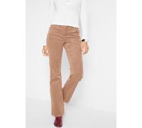Cordhose BONPRIX "Stretch-Cordhose, Bootcut", Damen, Gr. 50, N-Gr, braun (camel), Cord, Obermaterial: 98% Baumwolle, 2% Elasthan, unifarben, regular fit lang, Hosen Cordhose, aus Baumwolle mit Elastha