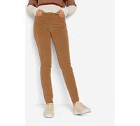 Cordhose BONPRIX "Stretch-Cordhose, Skinny", Damen, Gr. 48, N-Gr, braun (cognac braun), Cord, Obermaterial: 98% Baumwolle, 2% Elasthan, unifarben, skinny fit lang, Hosen Cordhose, aus Baumwolle und El
