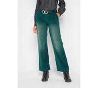 Cordhose BONPRIX "Stretch-Cordhose, Wide", Damen, Gr. 54, N-Gr, grün (tiefgrün used), Cord, Obermaterial: 98% Baumwolle, 2% Elasthan, unifarben, loose fit lang, Hosen Cordhose, aus Baumwolle und Elast