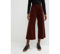 Cordhose BONPRIX "Weite Stretchcord-Culotte mit High-Waist-Bequembund, 7/8-Länge", Damen, Gr. 50, N-Gr, braun (kaffeebraun), Obermaterial: 98% Baumwolle, 2% Elasthan, loose fit, Hosen Cordhose, Culott
