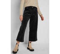 Cordhose BONPRIX "Weite Stretchcord-Culotte mit High-Waist-Bequembund, 7/8-Länge", Damen, Gr. 50, N-Gr, schwarz, Obermaterial: 98% Baumwolle, 2% Elasthan, loose fit, Hosen Cordhose, Culotte aus Stretc