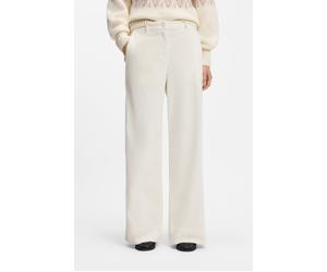 Cordhose BOSS ORANGE "Tacodi Premium Damenmode", Damen, Gr. 38, N-Gr, beige (open weiß 118), Cord, Obermaterial: 73% Baumwolle, 25% Modal, 2% Elasthan, unifarben, lang, Hosen Cordhose, aus Baumwoll-Mo