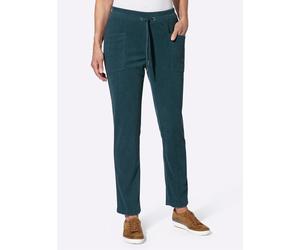 Cordhose CASUAL LOOKS, Damen, Gr. 48, Normalgrößen, blau (petrol), 100% Polyester, unifarben, Hosen Cordhose (96250310-48) petrol