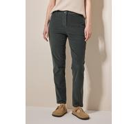 Cordhose CECIL, Damen, Gr. 31, Länge 28, grün (active khaki), Web, 98% Baumwolle, 2% Elasthan, unifarben, gerade lang, Hosen Cordhose, 4-Pocket Style (47398517-31) active khaki
