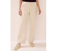 Cecil Damen Wide-Leg Cordhose Beige Größe 34