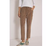Cecil Cordhose Mid Waist Slim Leg Casual Fit Damen S/28 earthy taupe mit Elastikbund