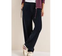 Cordhose CECIL "NEELE", Damen, Gr. XXL (46), Länge 30, dunkelblau corduroy, Web, Obermaterial: 65% Baumwolle, 33% Polyester, 2% Elasthan. Futter: 100% Baumwolle, unifarben, loose fit lang, Hosen Cordh