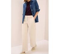 Cordhose CECIL "Style Neele", Damen, Gr. 34, Länge 30, beige (oat milk beige), Cord, Obermaterial: 98% Baumwolle, 2% Elasthan, unifarben, normal, Hosen Cordhose, Wide Leg, High Waist (48611833-34) oat