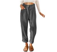 Cordhose Damen 7/8, Tapered Hose Damen mit Taschen,Hose Elegante Bequeme Freizeithose Soft Touch Stoffhose Jogginghose Sporthose Track PantsRadlerhose