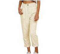 Cordhose Damen 7/8, Tapered Hose Damen mit Taschen,Hose Elegante Bequeme Freizeithose Soft Touch Stoffhose Jogginghose Sporthose Track PantsRadlerhose
