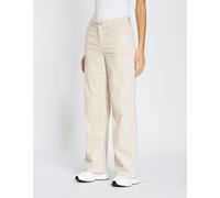 Cordhose GANG "94AMELIE WIDE", Damen, Gr. 26, Normalgrößen, beige (ecru), 47% Lyocell, 41% Baumwolle, 11% Polyester, 1% Elasthan, unifarben, regular fit lang, Hosen Cordhose, im 5-Pocket-Style (889719