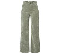 Cordhose GANG "94AMELIE WIDE", Damen, Gr. 30, N-Gr, grün (sage), Cord, Obermaterial: 82% Polyester, 15% Polyamid, 3% Elasthan, unifarben, regular fit lang, Hosen Cordhose, im 5-Pocket-Stil mit weitem