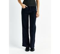 Cordhose GANG "94AMELIE WIDE", Damen, Gr. 31, N-Gr, blau (schwarz navy), Cord, Obermaterial: 47% Lyocell, 41% Baumwolle, 11% Polyester, 1% Elasthan, straight fit lang, Hosen Cordhose, Wide Fit mit ger