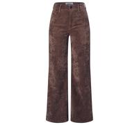Cordhose GANG "94AMELIE WIDE", Damen, Gr. 32, N-Gr, braun (chocolate), Cord, Obermaterial: 82% Polyester, 15% Polyamid, 3% Elasthan, unifarben, regular fit lang, Hosen Cordhose, im 5-Pocket-Stil mit w