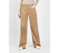 Cordhose GANG "94CARLOTTA LONG", Damen, Gr. 31, N-Gr, beige (biscuit), Cord, Obermaterial: 47% Lyocell, 41% Baumwolle, 11% Polyester, 1% Elasthan, unifarben, lang, Hosen Cordhose, im Wide Fit mit gera
