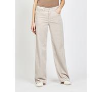 Cordhose GANG "94CARLOTTA LONG", Damen, Gr. 33, N-Gr, silber (silber grau), Cord, Obermaterial: 47% Lyocell, 41% Baumwolle, 11% Polyester, 1% Elasthan, unifarben, lang, Hosen Cordhose, im Wide Fit mit