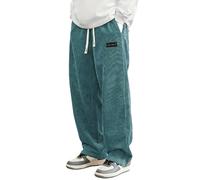 Cordhose Herren Baggy Japanische Hose Autumn Winter Haremshose Casual Lockere Männer Cord Hose mit Kordelzug Elastischer Taille Geradem Bein
