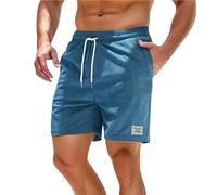 Cordhose Herren Breitcord Kurz, Sommer Shorts Herren Leicht Boardshorts Mit Gummizug Trainingsshorts Regulär Fit Trekking Shorts Schnell Trocknend Freizeitshorts Bequem Baggy Hawaii-Shorts