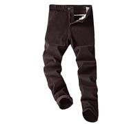 Cordhose Herren Winter Thermo Hosen Weite Bein Hose Anzughose Cord Hose mit TaschenEinfarbig Lang Freizeithose Bequeme Arbeitshosen Jogginghose Vintage Winterhose Outdoor Sporthose (02-Coffee, XXL)