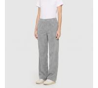 Cordhose MAC "CHIARA", Damen, Gr. 38, Länge 30, platinum, Web, Obermaterial: 90% Polyester, 8% Polyamid, 2% Elasthan, loose fit lang, Hosen Cordhose, mit weitem Bein (18900653-38) platinum