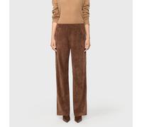 Cordhose MAC "CHIARA", Damen, Gr. 40, Länge 30, bison brow, Web, Obermaterial: 90% Polyester, 8% Polyamid, 2% Elasthan, loose fit lang, Hosen Cordhose, mit weitem Bein (63091553-40) bison brow