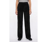 Cordhose MAC "CHIARA", Damen, Gr. 44, Länge 32, schwarz, Web, Obermaterial: 90% Polyester, 8% Polyamid, 2% Elasthan, loose fit lang, Hosen Cordhose, mit weitem Bein (95225712-44) schwarz