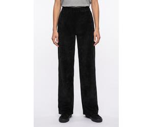 Cordhose MAC "CHIARA", Damen, Gr. 44, Länge 32, schwarz, Web, Obermaterial: 90% Polyester, 8% Polyamid, 2% Elasthan, loose fit lang, Hosen Cordhose, mit weitem Bein (95225712-44) schwarz