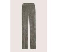 Cordhose MADELEINE "Cordhose Weite Cordhose mit Bügelfalten", Damen, Gr. 38, N + K Gr, grau (graphit), Obermaterial: 82% Polyester PES. 15% Polyamid PA. 3% Elasthan EL., Modern, Hosen Cordhose, Weite 