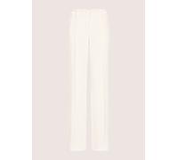 Cordhose MADELEINE "Cordhose Weite Cordhose mit Bügelfalten", Damen, Gr. 38, N + K Gr, weiß (wollweiß), Obermaterial: 82% Polyester PES. 15% Polyamid PA. 3% Elasthan EL., Modern, Hosen Cordhose, Weite