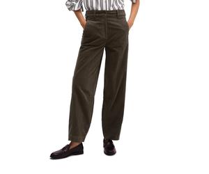 Cordhose MARC O'POLO, Damen, Gr. 42, N-Gr, braun, Cord, Obermaterial: 98% Baumwolle, 2% Elasthan, barrel fit lang, Hosen Cordhose, Model: Minu barrel aus Bio-Baumwolle-Mix (28674406-42) braun