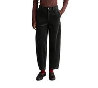 Cordhose MARC O'POLO DENIM, Damen, Gr. 32, Länge 32, schwarz, Cord, Obermaterial: 98% Baumwolle, 2% Elasthan, barrel fit knöchellang, Hosen Cordhose, Model Airin barrel leg aus Organic Cotton Stretch