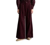 Cordhose MARC O'POLO DENIM, Damen, Gr. S, N-Gr, rot (mahagony jam), Cord, Obermaterial: 100% Baumwolle, weit lang, Hosen Cordhose, Bundfalten, wide aus Organic Cotton (66596434-S) mahagony jam
