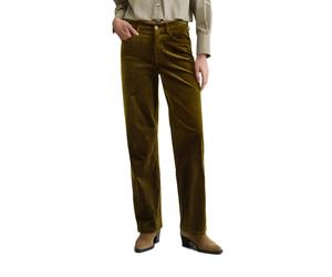 Cordhose MARC O'POLO DENIM "Tomma Wide", Damen, Gr. 27, Länge 32, burnished logs, Cord, Obermaterial: 98% Baumwolle, 2% Elasthan, Hosen Cordhose, mit Rippstruktur, aus Bio-Baumwoll-Mix, weites, gerade