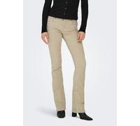 Cordhose ONLY "ONLMARY - Flared Cordhose mit Stretchkomfort", Damen, Gr. 40, Länge 32, beige (oatmeal), Cord, Obermaterial: 98% Baumwolle, 2% Elasthan, unifarben, modisch, slim fit normal, Hosen, slim