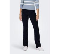 Cordhose ONLY "ONLMARY - Flared Cordhose mit Stretchkomfort", Damen, Gr. 42, Länge 32, schwarz (night sky), Cord, Obermaterial: 98% Baumwolle, 2% Elasthan, unifarben, slim fit normal, Hosen Cordhose,