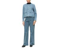 Cordhose S.OLIVER BLACK LABEL, Damen, Gr. 36, N-Gr, blau (blau smokere), Cord, Obermaterial: 100% Polyester, unifarben, bequem lang, Hosen Cordhose, mit weitem Bein (56664816-36) blau smokere