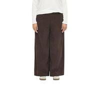 Cordhose S.OLIVER CURVE, Damen, Gr. 46, N-Gr, braun (bitter chocolate), Cord, Obermaterial: 100% Polyester, unifarben, bequem lang, Hosen Cordhose, mit Elastikbund / Große Größen (29573839-46) bitter 