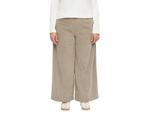 Cordhose S.OLIVER CURVE, Damen, Gr. 48, N-Gr, beige (taupe), Cord, Obermaterial: 100% Polyester, unifarben, bequem lang, Hosen Cordhose, mit Elastikbund / Große Größen (41229155-48) taupe