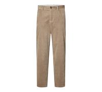 Cordhose SELECTED HOMME "SLHREG-TAPERED MATT CORD PANTS", Herren, Gr. 31, Länge 34, grau (desert taupe), Web, Obermaterial: 85% Baumwolle, 13% Viskose, 2% Elasthan, unifarben, schmal, Hosen Cordhose (