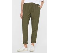 Cordhose SENSES.THE LABEL, Damen, Gr. XS, Normalgrößen, khaki, Material: 100% Polyester, unifarben, relaxed fit lang, Hosen Cordhose, mit Elastikbund (35233608-XS) khaki