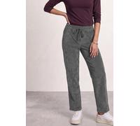 Cordhose STREET ONE, Damen, Gr. 32, Länge 30, grau (gravel grau), Cord, 87% Polyester, 12% Polyamid, 1% Elasthan, unifarben, loose fit lang, Hosen Cordhose, Elastikbund mit Tunnelzug (74267553-32) gra
