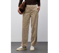 Cordhose STREET ONE, Damen, Gr. 40, Länge 30, beige (flowing beige (länge 30)), Cord, Obermaterial: 97% Baumwolle, 3% Elasthan, unifarben, straight fit lang, Hosen Cordhose, Straight Leg, Mid Waist (9